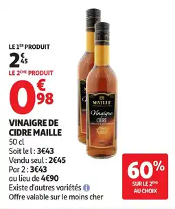 Auchan Vinaigre de cidre Maille offre