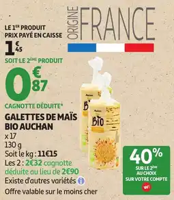 Auchan Auchan Galettes de maïs offre