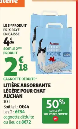 Auchan Auchan Litière absorbante légère pour chat offre