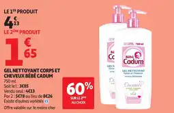Auchan Bébé Cadum Gel Nettoyant Corps et Cheveux offre