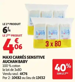 Auchan Auchan Baby Maxi Carrés Sensitive offre