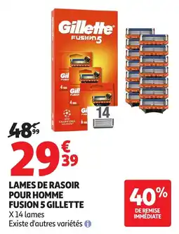 Auchan Gillette LAMES DE RASOIR FUSION 5 offre