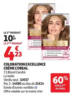 Auchan L'OREAL PARIS COLORATION EXCELLENCE CRÈME offre