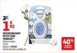 Auchan Febreze Désodorisant Petit Coin offre