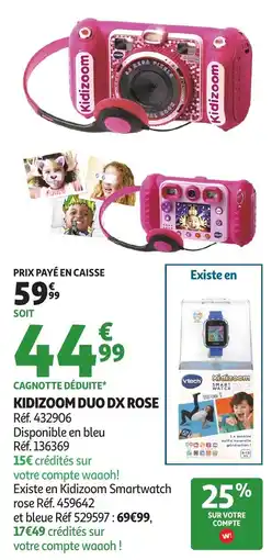 Auchan Vtech Kidizoom Duo DX Rose offre