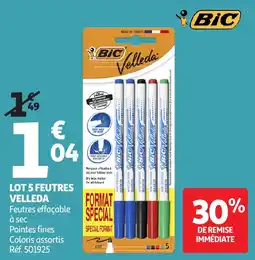 Auchan BIC Feutres effaçables offre