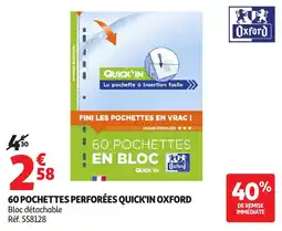 Auchan Oxford POCHETTES PERFORÉES QUICK'IN offre