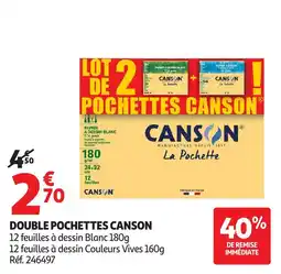 Auchan CANSON DOUBLE POCHETTES offre