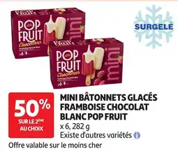 Auchan POP FRUIT MINI BÂTONNETS GLACÉS offre