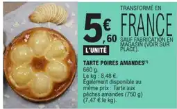 E.Leclerc TARTE POIRES AMANDES offre