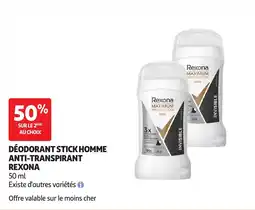 Auchan Rexona Déodorant stick homme anti transpirant offre