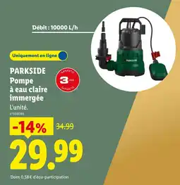 Lidl PARKSIDE Pompe à eau claire immergeée offre