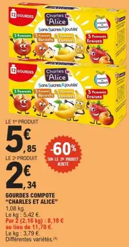 E.Leclerc Charles & Alice Gourdes Compote offre