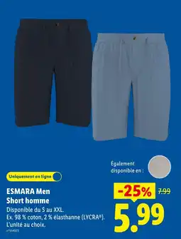 Lidl ESMARA Men Short homme offre
