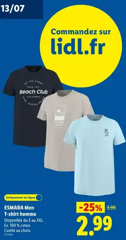 Lidl ESMARA Men T-shirt homme offre