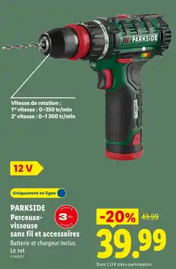 Lidl PARKSIDE Perceuse-visseuse sans fil offre