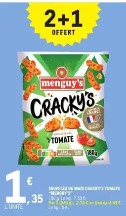 E.Leclerc Express menguy's SOUFFLÉS DE MAÏS CRACKY'S TOMATE offre