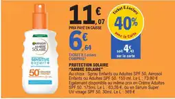 E.Leclerc Express GARNIER AMBRE SOLAIRE SENSITIVE expert+ offre
