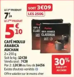 Auchan Supermarché Auchan Café moulu Arabica offre