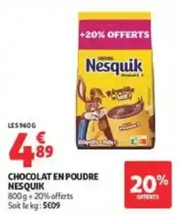 Auchan Supermarché Nesquik CHOCOLAT EN POUDRE offre