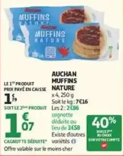 Auchan Supermarché Auchan Muffins Nature offre