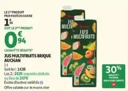 Auchan Supermarché Jus Multifruits Brique Auchan offre