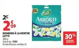 Auchan Supermarché LUTTI Bonbons à la menthe offre