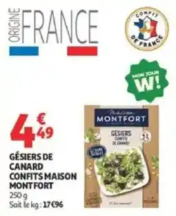 Auchan Supermarché Montfort Gésiers de canard confits maison offre