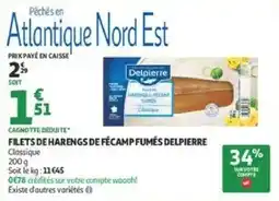 Auchan Supermarché Delipierre Filets de harengs de Fécamp fumés offre