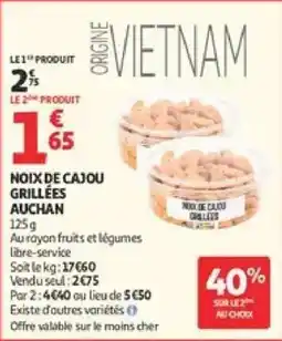 Auchan Supermarché Auchan Noix de cajou grillées offre