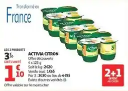 Auchan Supermarché ACTIVIA CITRON offre