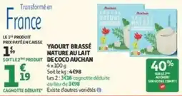 Auchan Supermarché Auchan Yaourt brassé nature au lait de coco offre