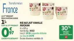 Auchan Supermarché AUCHAN RIZ AU LAIT VANILLE offre