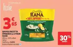 Auchan Supermarché RANA RAVIOLI RICOTTA ÉPINARDS & CITRON offre