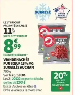 Auchan Supermarché Auchan Viande hachée pur bœuf offre