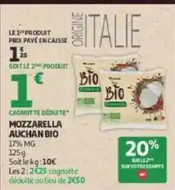 Auchan Supermarché MOZZARELLA AUCHAN BIO offre