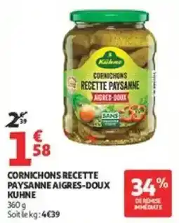 Auchan Supermarché KUHNE CORNICHONS RECETTE PAYSANNE AIGRES-DOUX offre