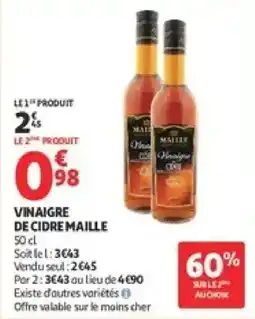 Auchan Supermarché MAITRE Vinaigre de cidre offre