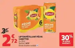 Auchan Supermarché Lipton Pétillant Pêche offre