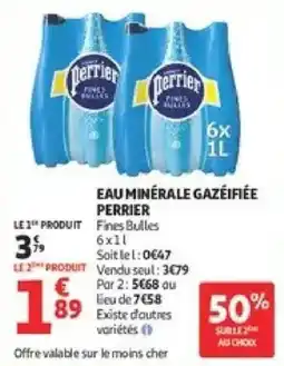 Auchan Supermarché Perrier Eau Minérale Gazéifiée offre