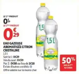 Auchan Supermarché ROYALAND EAU GAZEUSE AROMATISÉE CITRON CRISTALINE offre