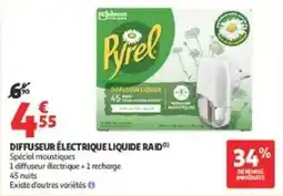 Auchan Supermarché Pyrel Diffuseur électrique liquide Raid offre