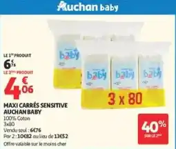 Auchan Supermarché Auchan Baby Maxi Carrés Sensitive offre