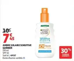 Auchan Supermarché GARNIER AMBRE SOLAIRE SENSITIVE offre