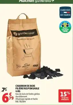 Auchan Supermarché gardenstar Charbon de bois offre