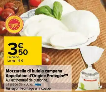 Carrefour Mozzarella di bufala campana appellation d'origine protégée offre