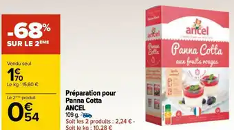 Carrefour Ancel préparation pour panna cotta offre