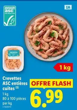 Lidl Crevettes asc entières cuites offre