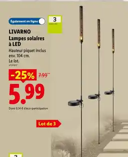 Lidl Livarno lampes solaires à led offre