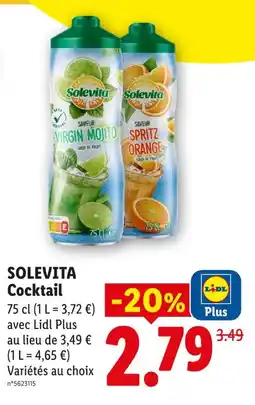 Lidl Solevita cocktail saveur virgin mojito offre